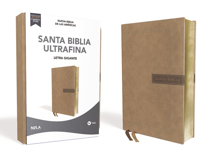 Span-NBLA Ultrathin/Giant Print Bible (Santa Biblia Ultrafina/Letra Gigante)-Beige Leathersoft | SHOPtheWORD
