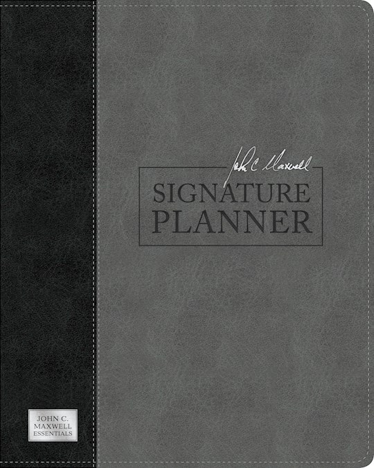 John C. Maxwell Signature Planner-Gray/Black LeatherLuxe | SHOPtheWORD