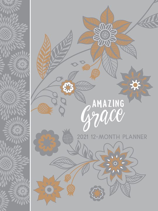 Amazing Grace (Gray) 2021 12-Month Planner-Faux Leather Ziparound | SHOPtheWORD