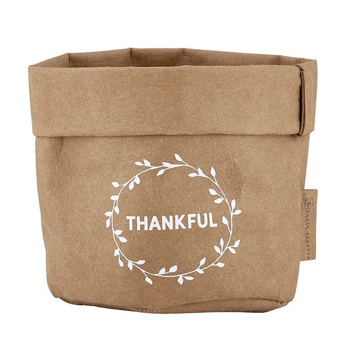 Washable Paper Holder-Thankful-Natural Kraft (3.75