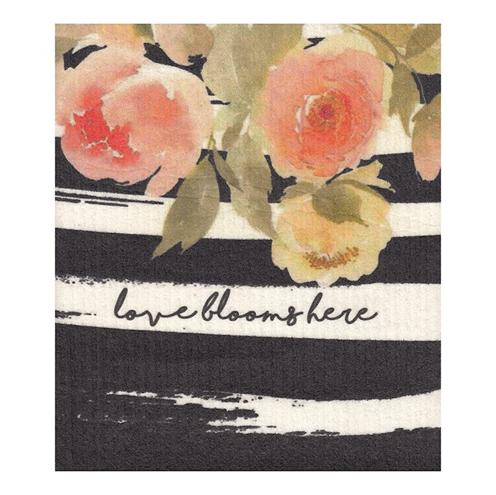 Organic Dishcloth-Love Blooms Here (7.75