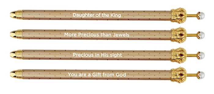 Pen-Pearl Crown-Gold-Assorted Phrases | SHOPtheWORD