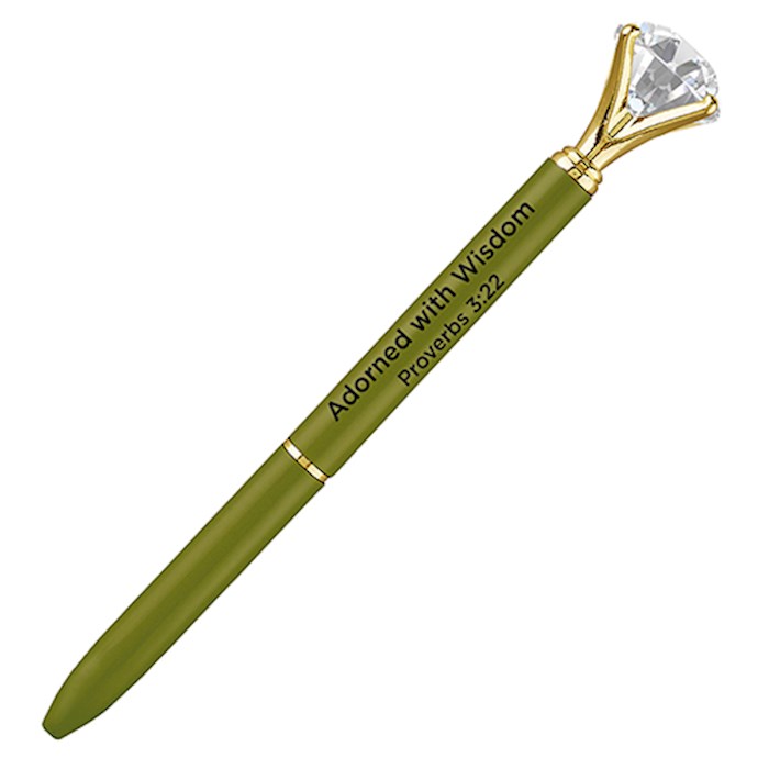 Pen-Gem-Adorned With Wisdom-Chartreuse | SHOPtheWORD