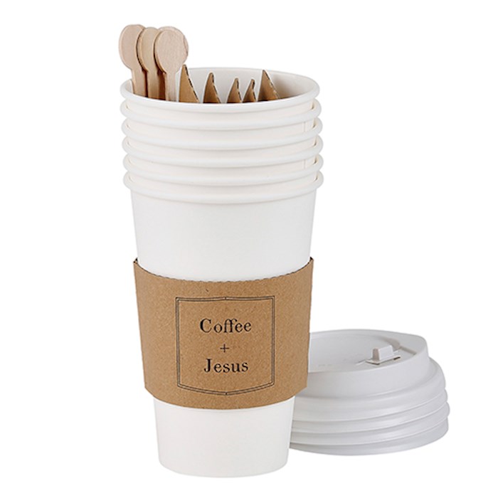 To-Go Cups-Coffee + Jesus (16 Oz) (Pack Of 6) | SHOPtheWORD