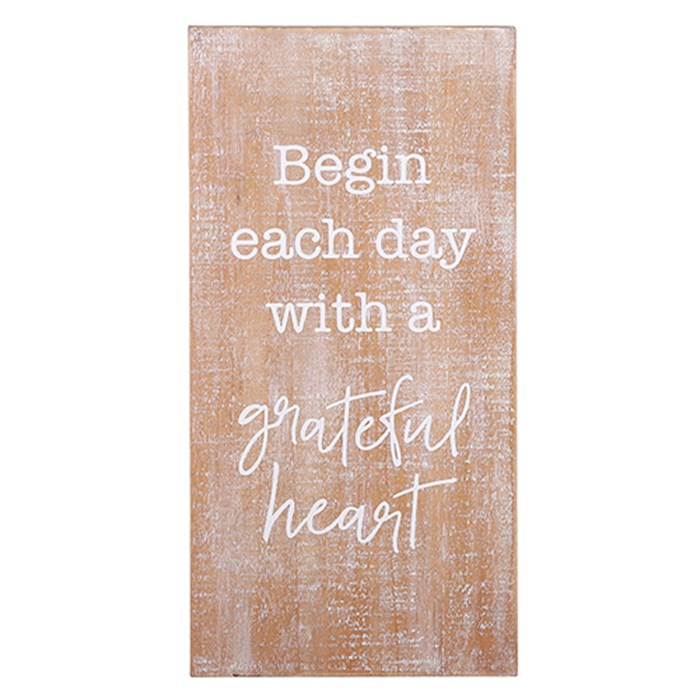 Wall Plaque-Begin Each Day With A Grateful Heart (8
