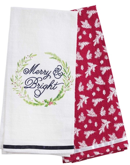 Tea Towel Set-Merry & Bright (Set Of 2) | SHOPtheWORD