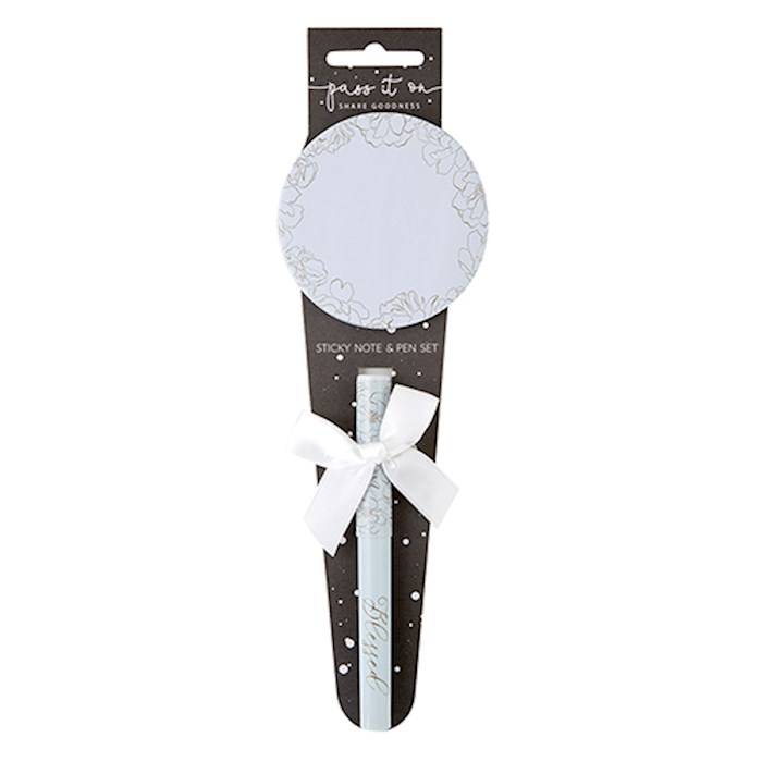 Pen w/Sticky Notepad Set-Blessed (9.75