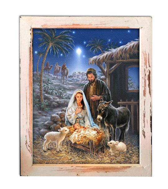 Shadowbox-A Savior Is Born-LED Tabletop w/Timer (8