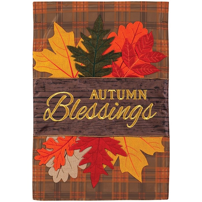 Flag-Garden-Applique-Autumn Blessing Leaves (12.5