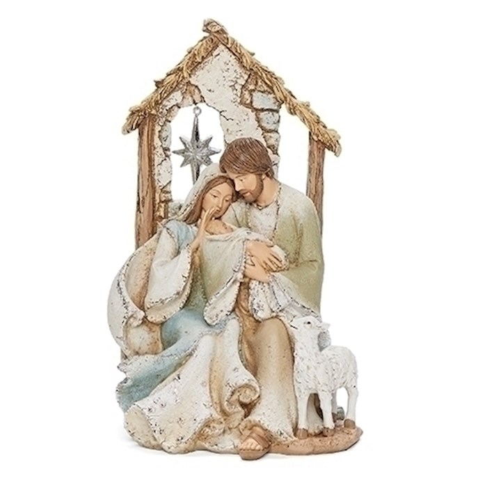 Figurine-Holy Family w/Star In Window (9.25