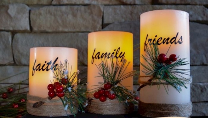 Candle Set-Faith, Family, Friends LED (3 Pieces) | SHOPtheWORD