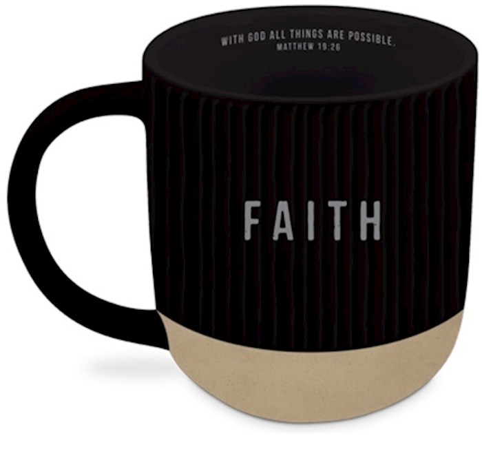 Ceramic Mug-Textured-Black-Faith | SHOPtheWORD