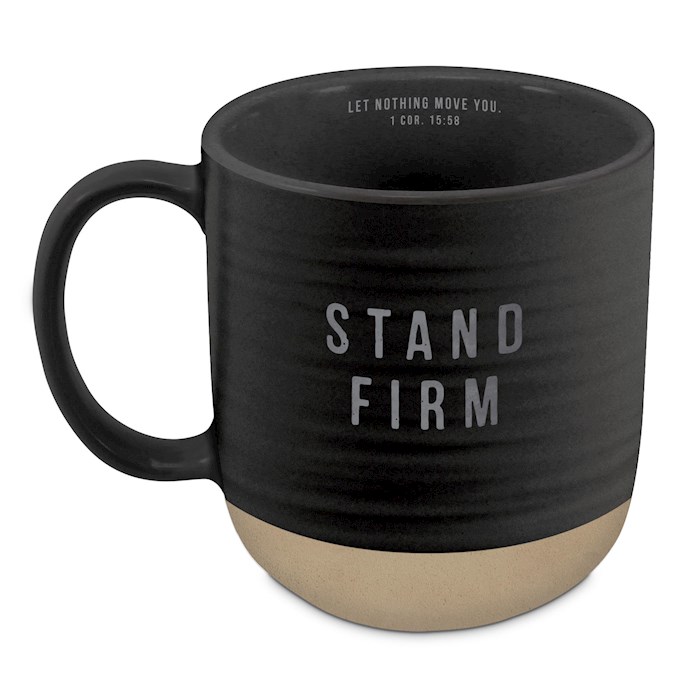 Ceramic Mug-Textured-Black-Stand Firm | SHOPtheWORD