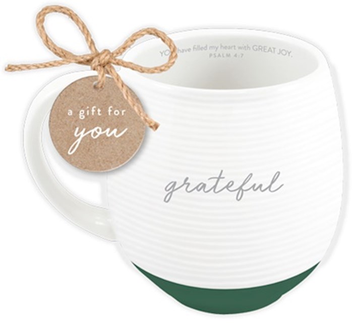 Ceramic Mug-Textured-White-Grateful | SHOPtheWORD