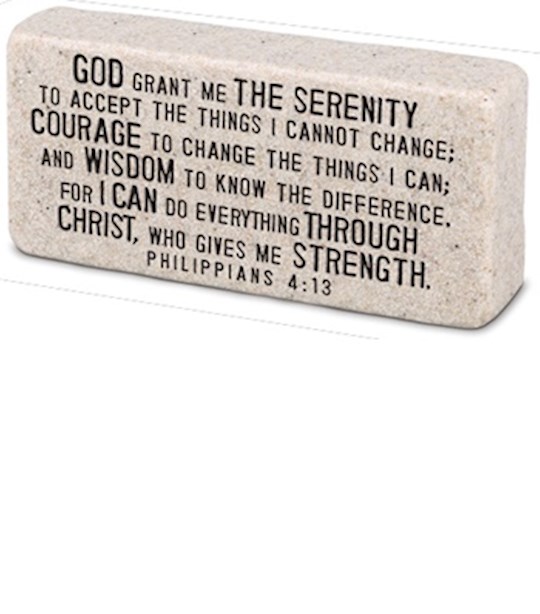 Plaque-Cast Stone-Scripture Block-Serenity (4 x 2 x 1) | SHOPtheWORD