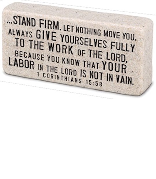 Plaque-Cast Stone-Scripture Block-Stand Firm (4 x 2 x 1) | SHOPtheWORD