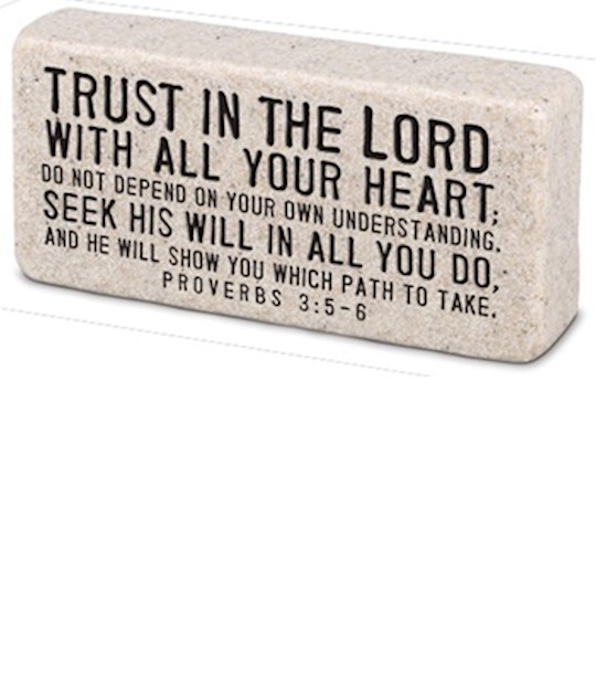 Plaque-Cast Stone-Scripture Block-Trust (4 x 2 x 1) | SHOPtheWORD