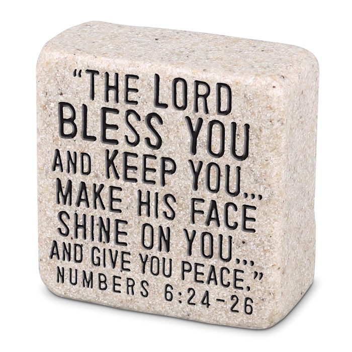 Plaque-Cast Stone-Scripture Stone-Blessings (2.25 x 2.25 x 1) | SHOPtheWORD