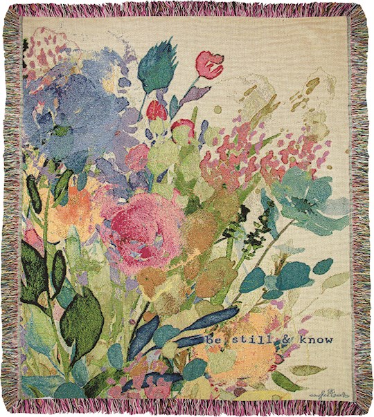 Throw-Be Still & Know Watercolor-Tapestry (50
