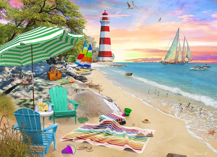 Jigsaw Puzzle-Seaside Beach (1000 Pieces) | SHOPtheWORD