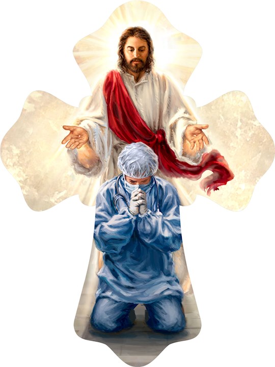Wall Cross-Merciful Jesus/Health Care (6