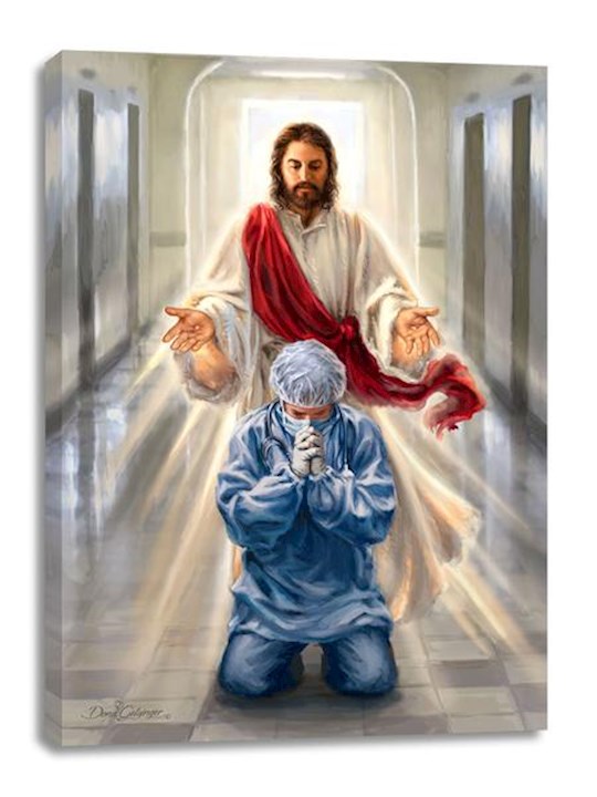 Frameless Canvas-Merciful Jesus/Bless Our Health Care Workers (10 x 14) | SHOPtheWORD