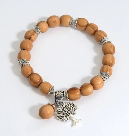 Bracelet-Tree Of Life Olive Wood Bead (#9818) | SHOPtheWORD