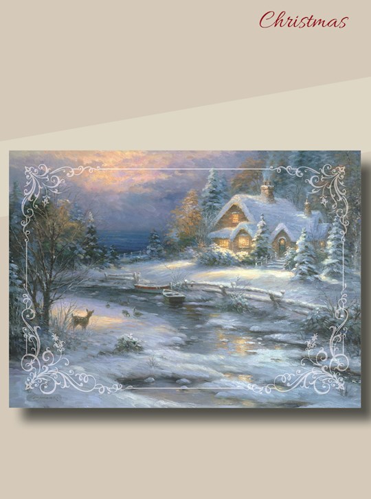 Card-Boxed-Christmas-Winter Cottage w/Scripture (Box Of 12) | SHOPtheWORD