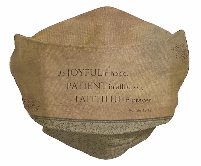 Face Mask-Joyful Patient Faithful-Tan | SHOPtheWORD