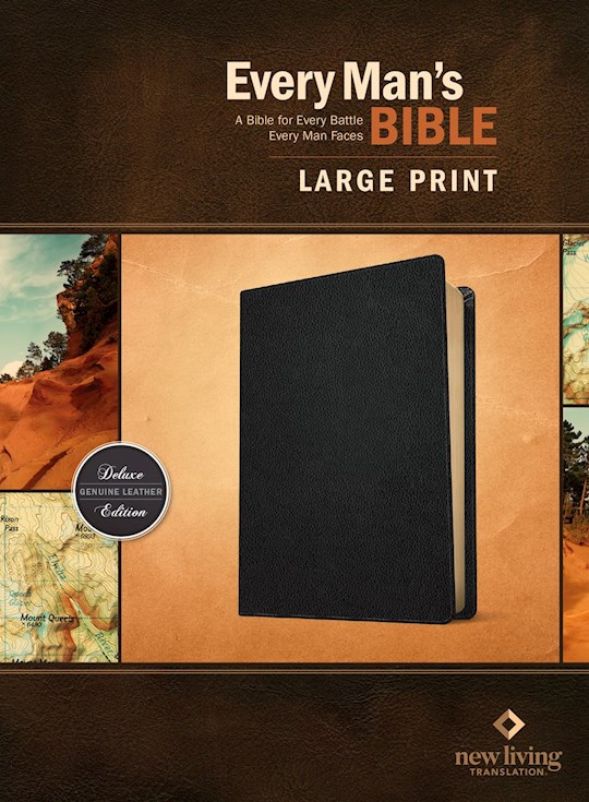 NLT Every Man's Bible/Large Print-Black Genuine Leather Indexed | SHOPtheWORD