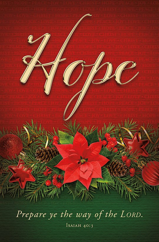 Bulletin-Advent Week 1: Hope/Prepare Ye The Way Of The LORD. (Isaiah 40:3) (Pack Of 100) | SHOPtheWORD