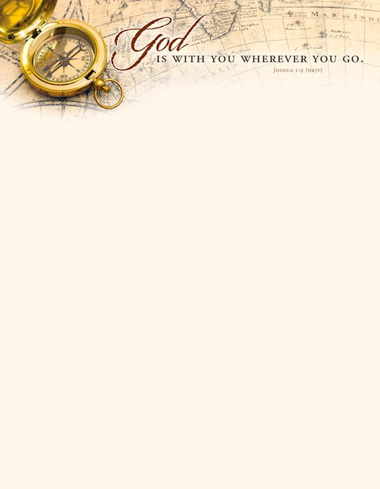 Letterhead-God Is With You Wherever You Go (Joshua 1:9, NKJV) (Pack Of 100) | SHOPtheWORD