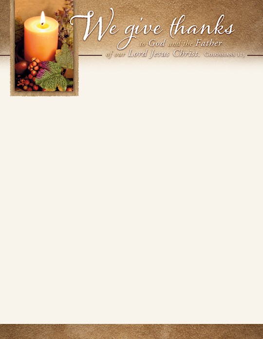 Letterhead-We Give Thanks To God And The Father..(Colossians, 1:3, KJV) (Pack Of 100) | SHOPtheWORD