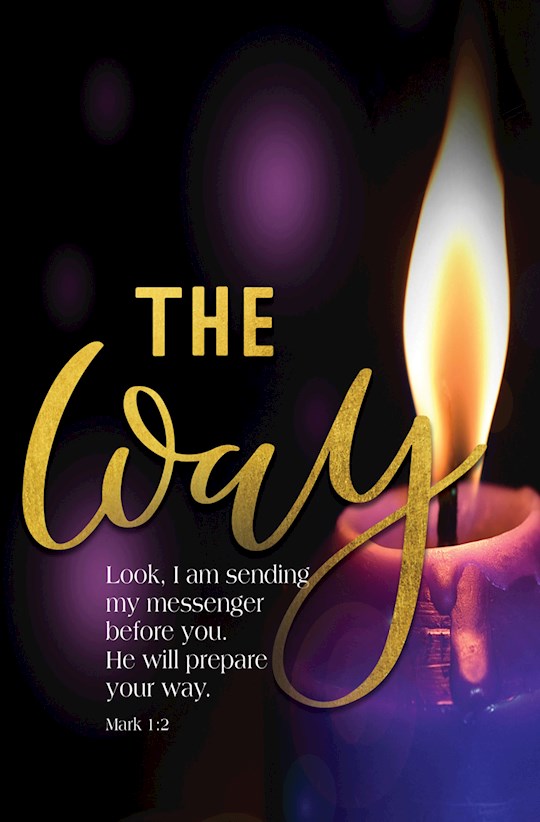 Bulletin-Advent Week 2: Candle, The Way, Scripture (Mark 1:2) (Pack Of 50) | SHOPtheWORD
