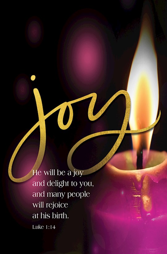 Bulletin-Advent Week 3: Candle, Joy, Scripture (Luke 1:14) (Pack Of 50) | SHOPtheWORD