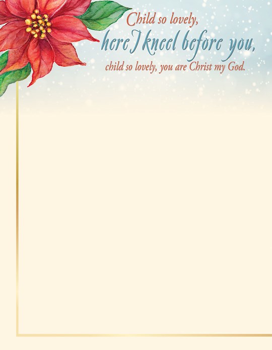 Letterhead-Child So Lovely, Here I Kneel Before You/Poinsettia (Pack Of 50) | SHOPtheWORD