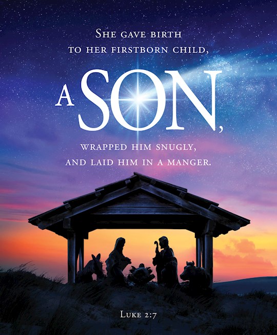 Bulletin-She Give Birth To Her Firstborn Child, A Son/Nativity (Isaiah 9:6) (Pack Of 50)-Legal Size | SHOPtheWORD