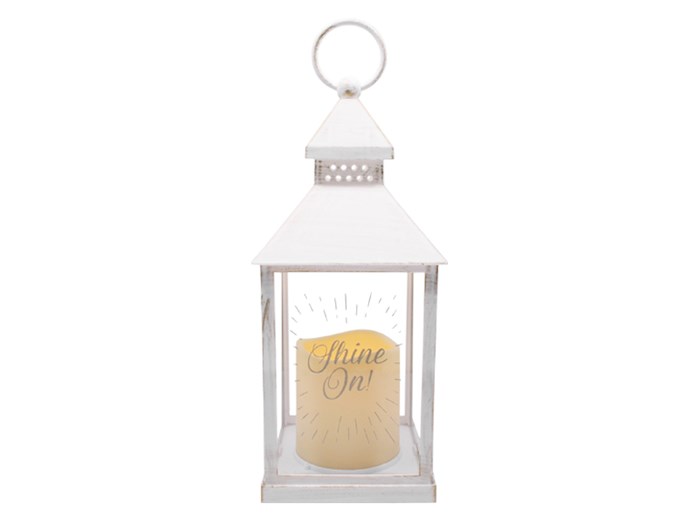 Lantern LED Candle-Shine On-White | SHOPtheWORD