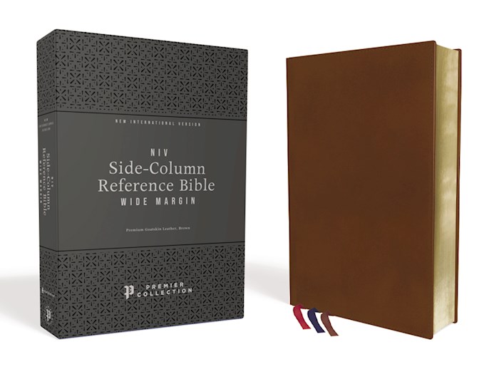 NIV Side-Column Reference Bible, Wide Margin (Comfort Print)-Brown Preimium Goatskin Leather | SHOPtheWORD
