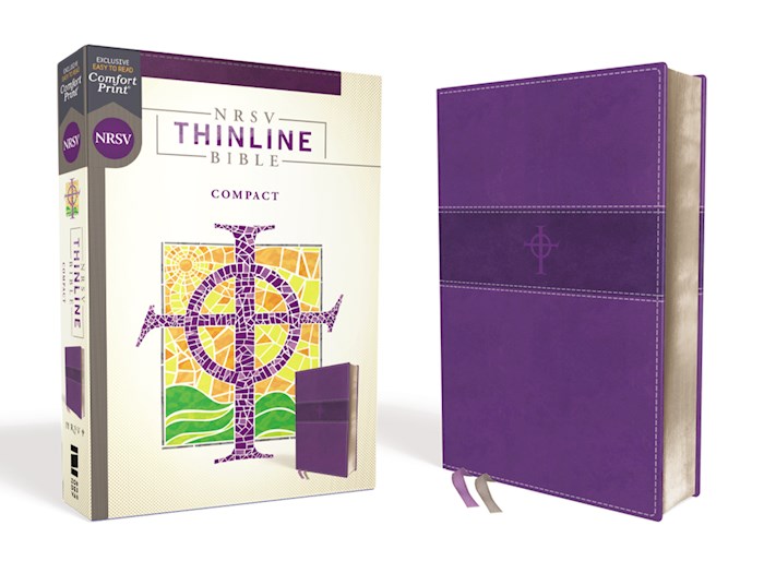 NRSV Thinline Bible/Compact (Comfort Print)-Purple Leathersoft | SHOPtheWORD