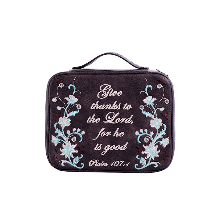 Bible Cover-Give Thanks To The Lord For He is Good (Psalm 107:1)-Coffee | SHOPtheWORD