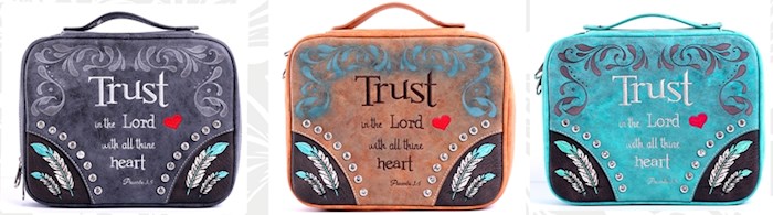 Bible Cover-Trust In The Lord With All Thine Heart (Proverbs 3:5)-Turquoise | SHOPtheWORD