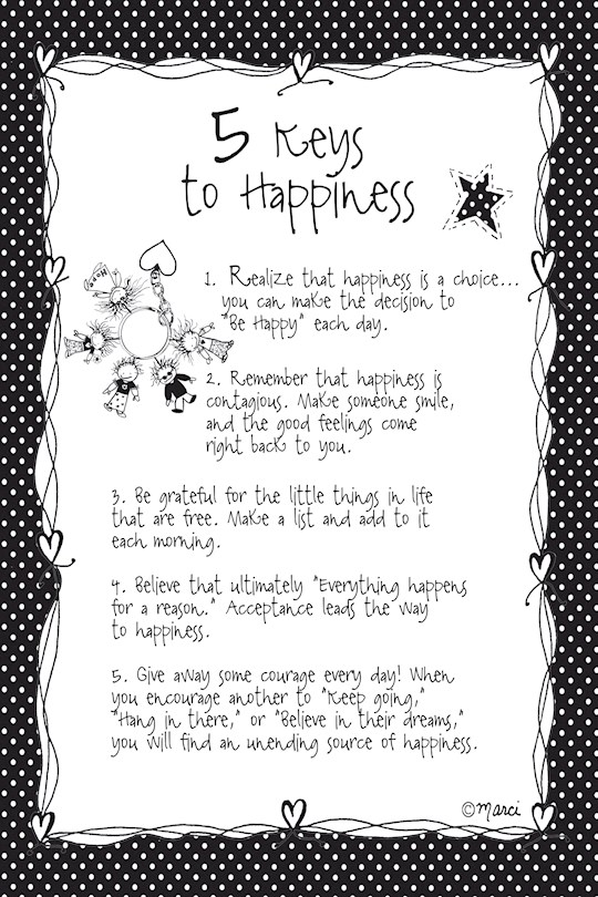 Plaque-Marci Art-5 Keys To Happiness (6