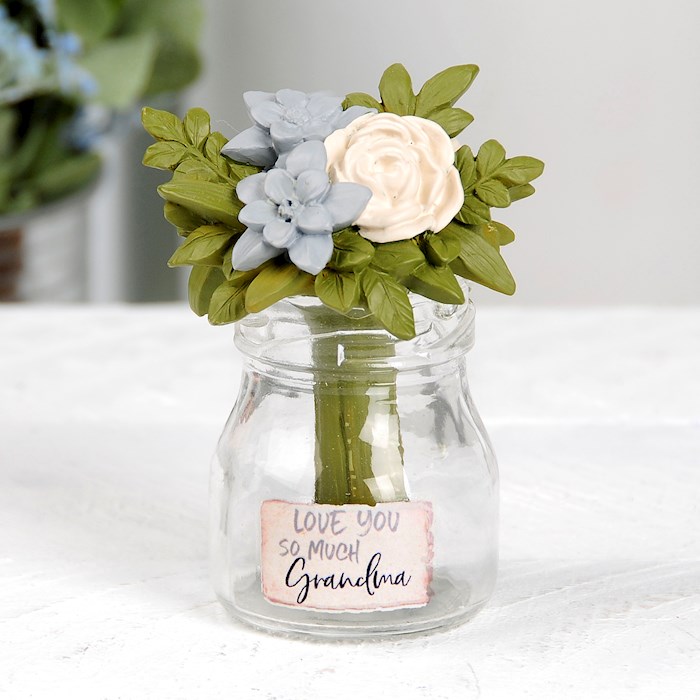 Vase w/Flowers-I Love You So Much Grandma (2.50