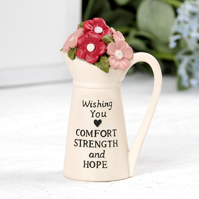 Pitcher w/Flowers-Comfort Strength Hope (2.50