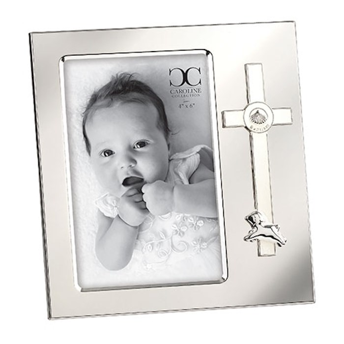 Frame-Baptism Cross w/Lamb (Holds 4 x 6 Photo) | SHOPtheWORD