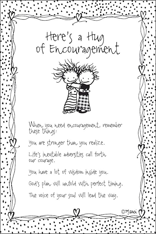 Plaque-Marci Art-Here's A Hug For Encouragement (6