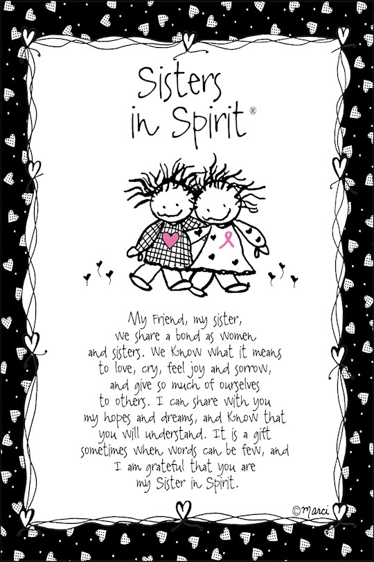 Plaque-Marci Art-Sisters In Spirit-Pink Ribbon (6