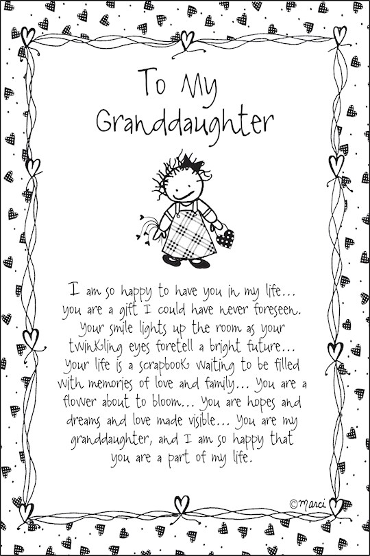 Plaque-Marci Art-To My Granddaughter (6