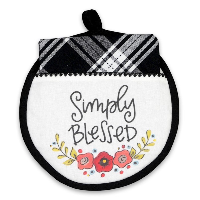 Hot Pad & Tea Towel Set-Simply Blessed | SHOPtheWORD